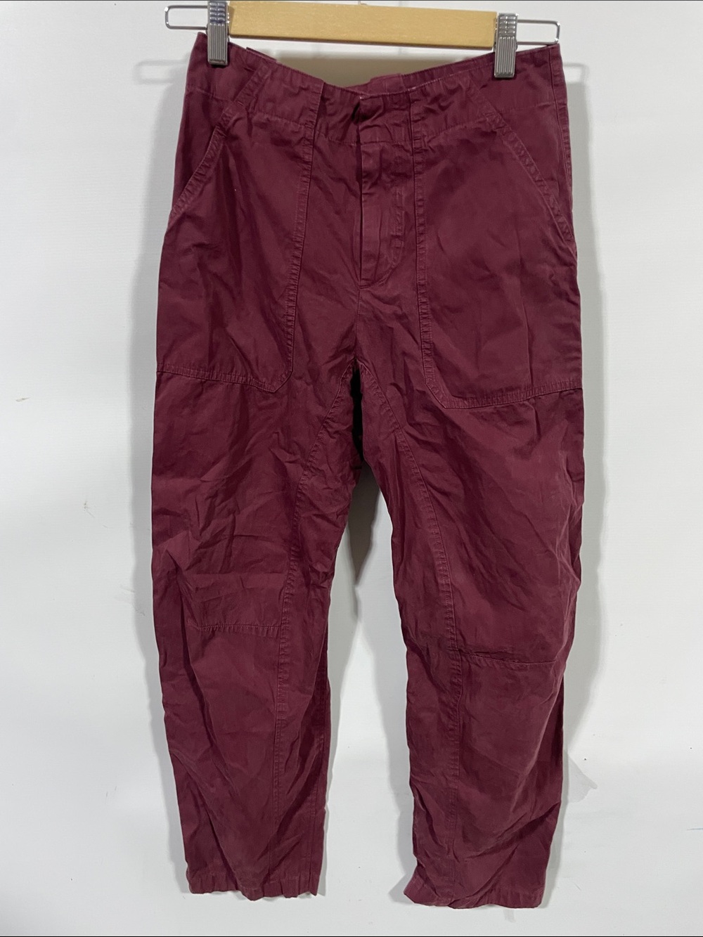 rag & bone Wide Leg Pants in Burgundy